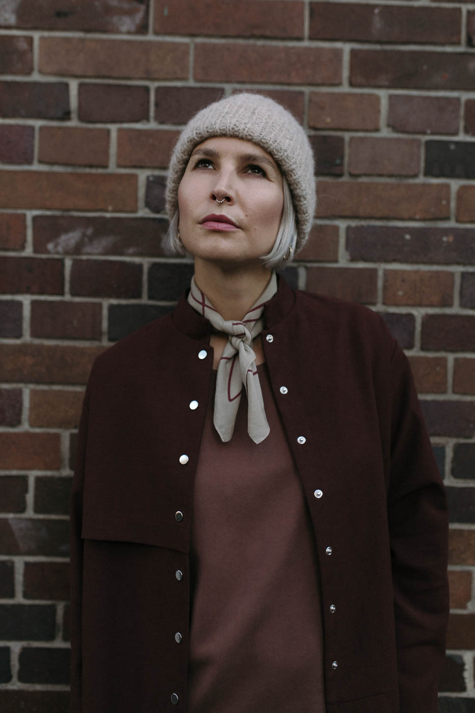 KANKEI /burgundy lyocell+cotton/