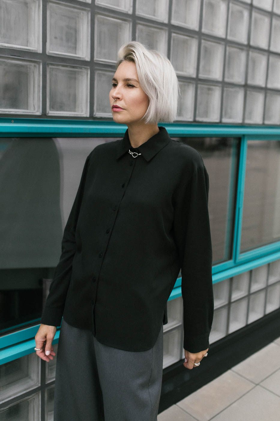 MITTE /charcoal lyocell/