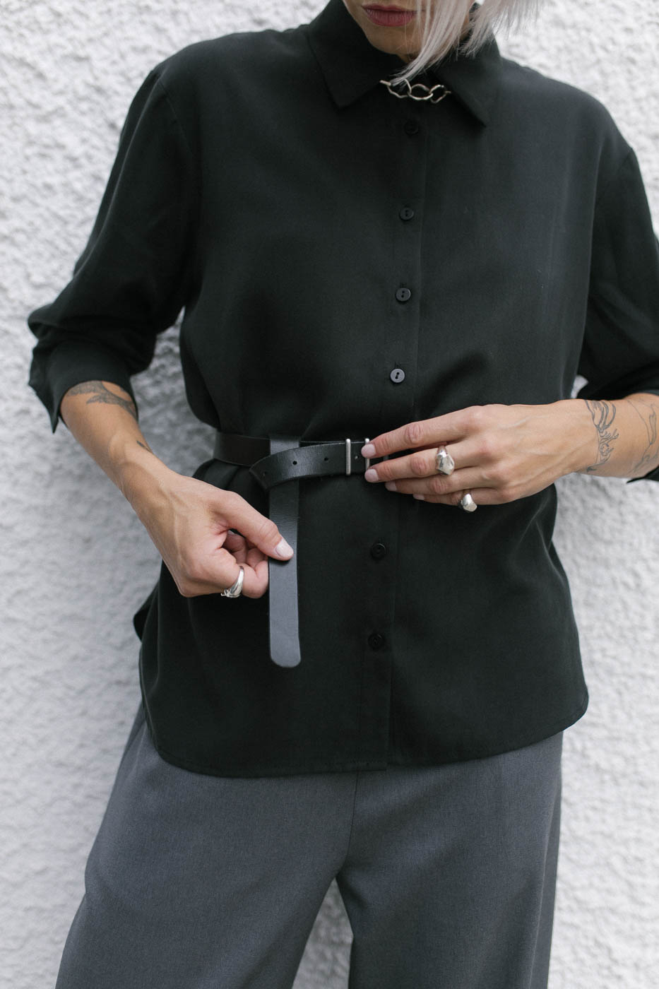 BELT /black leather/