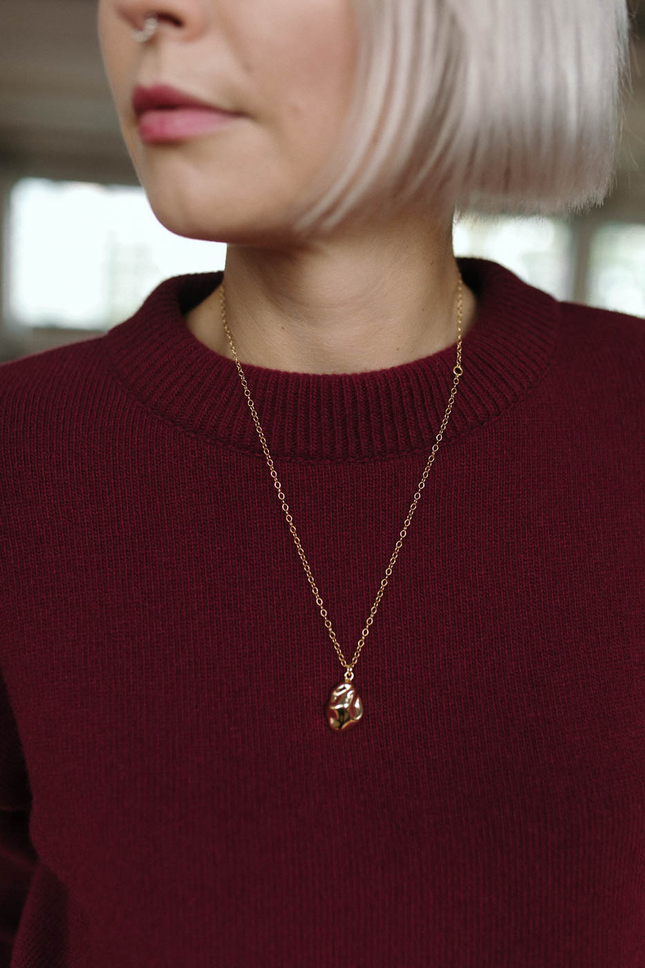 PEARL golden full necklace