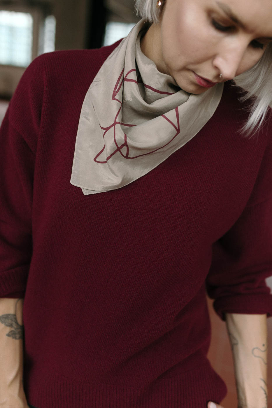 REINE /beetroot merino+cashmere/
