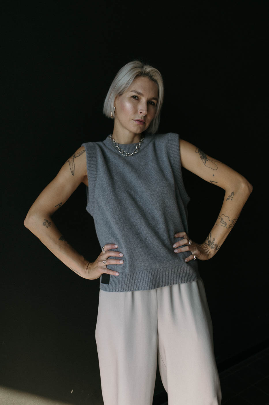 STØ /gray merino+cashmere/