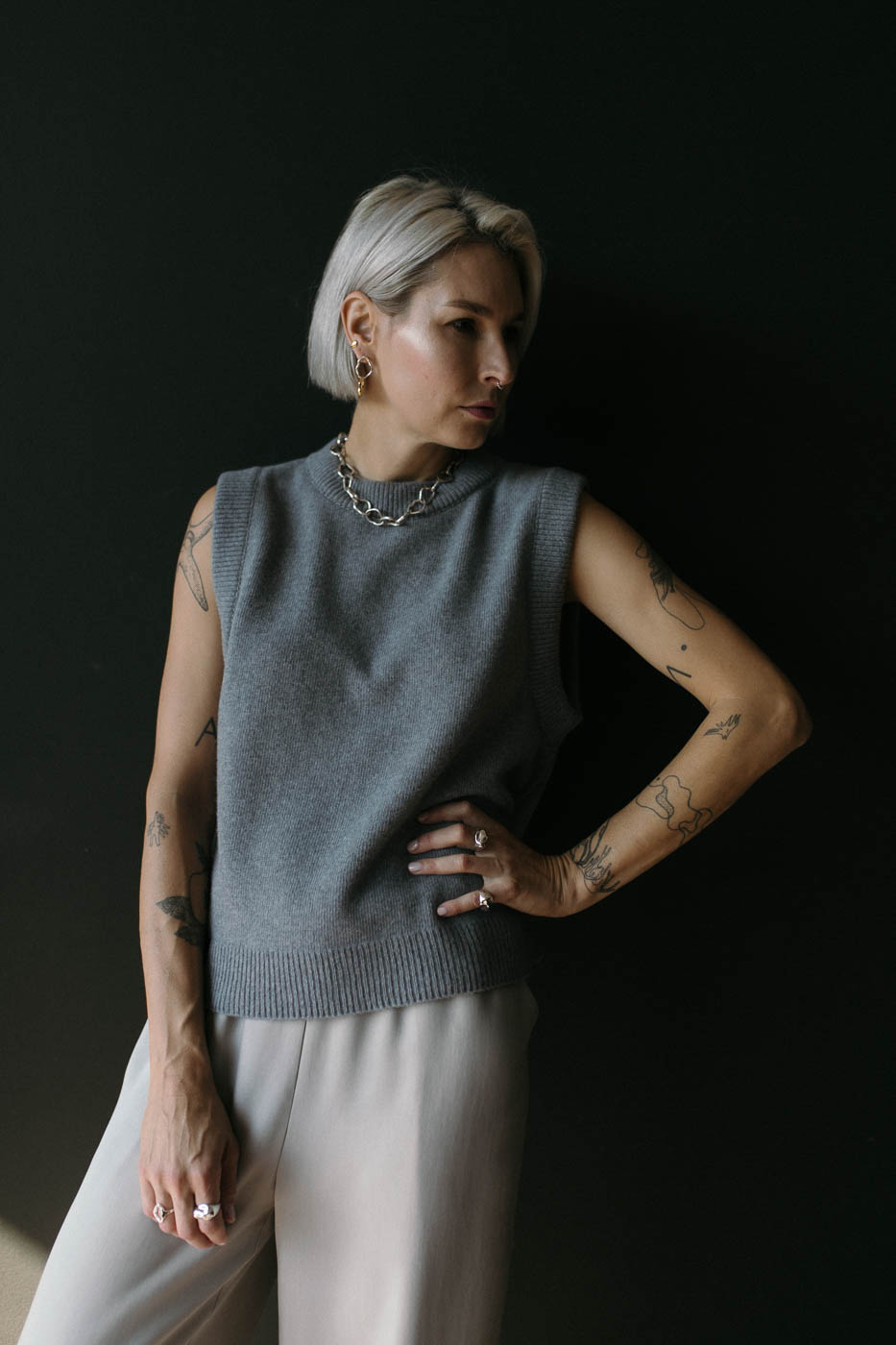 STØ /gray merino+cashmere/