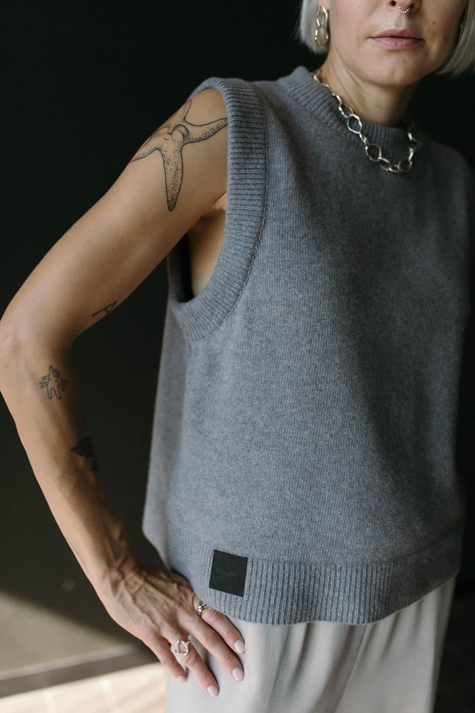 STØ /gray merino+cashmere/