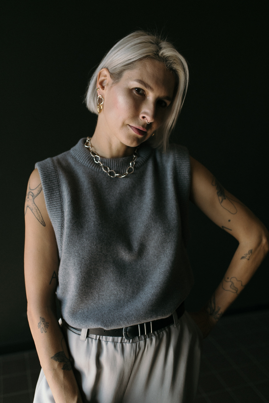 PEARL mixed double earrings