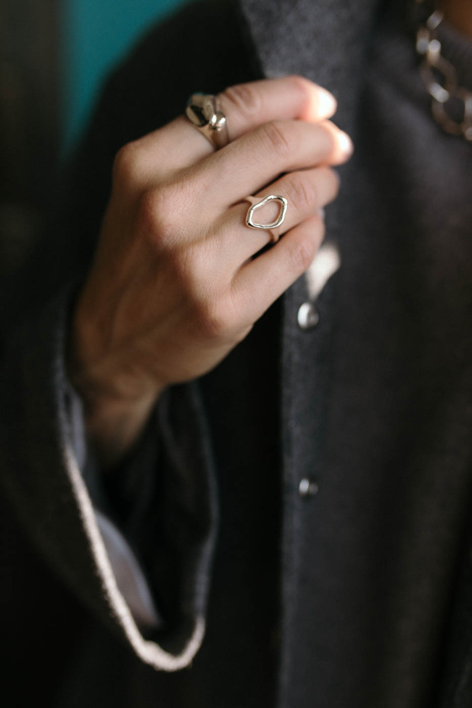 PEARL silver empty ring