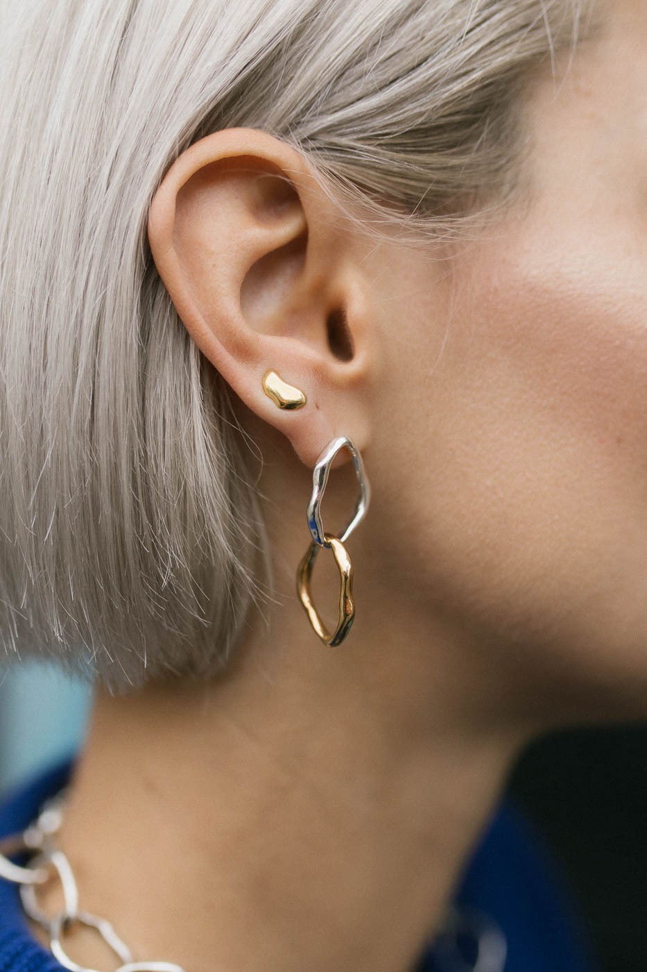 PEARL mixed double earrings