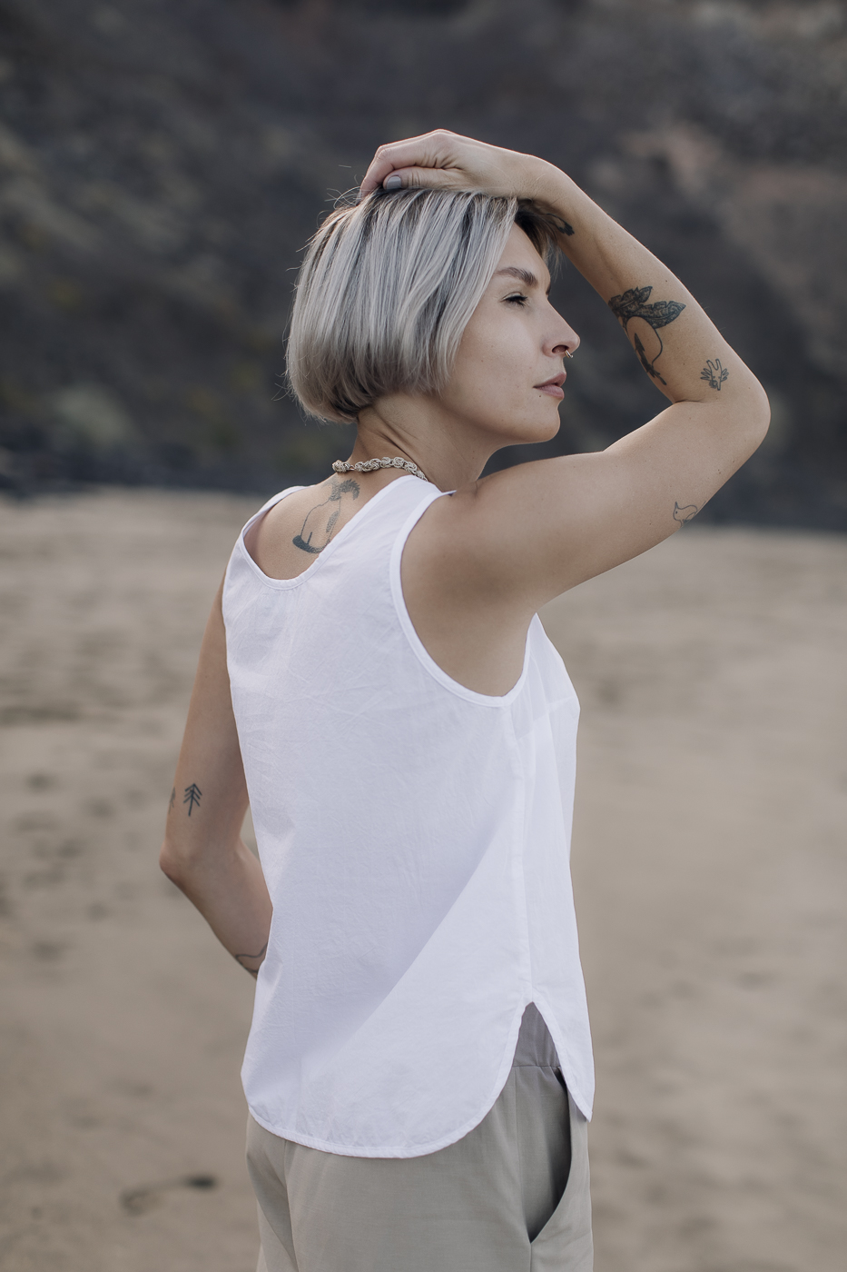 SAMI /white cotton poplin/