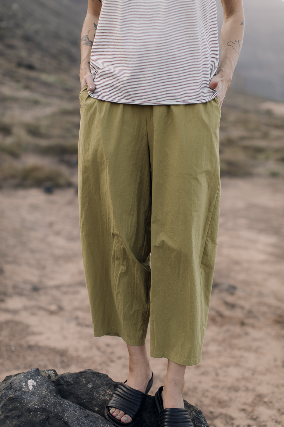 OSAKA /dark lime cotton poplin/