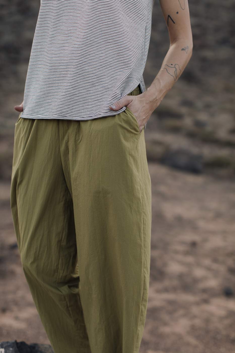 OSAKA /dark lime cotton poplin/