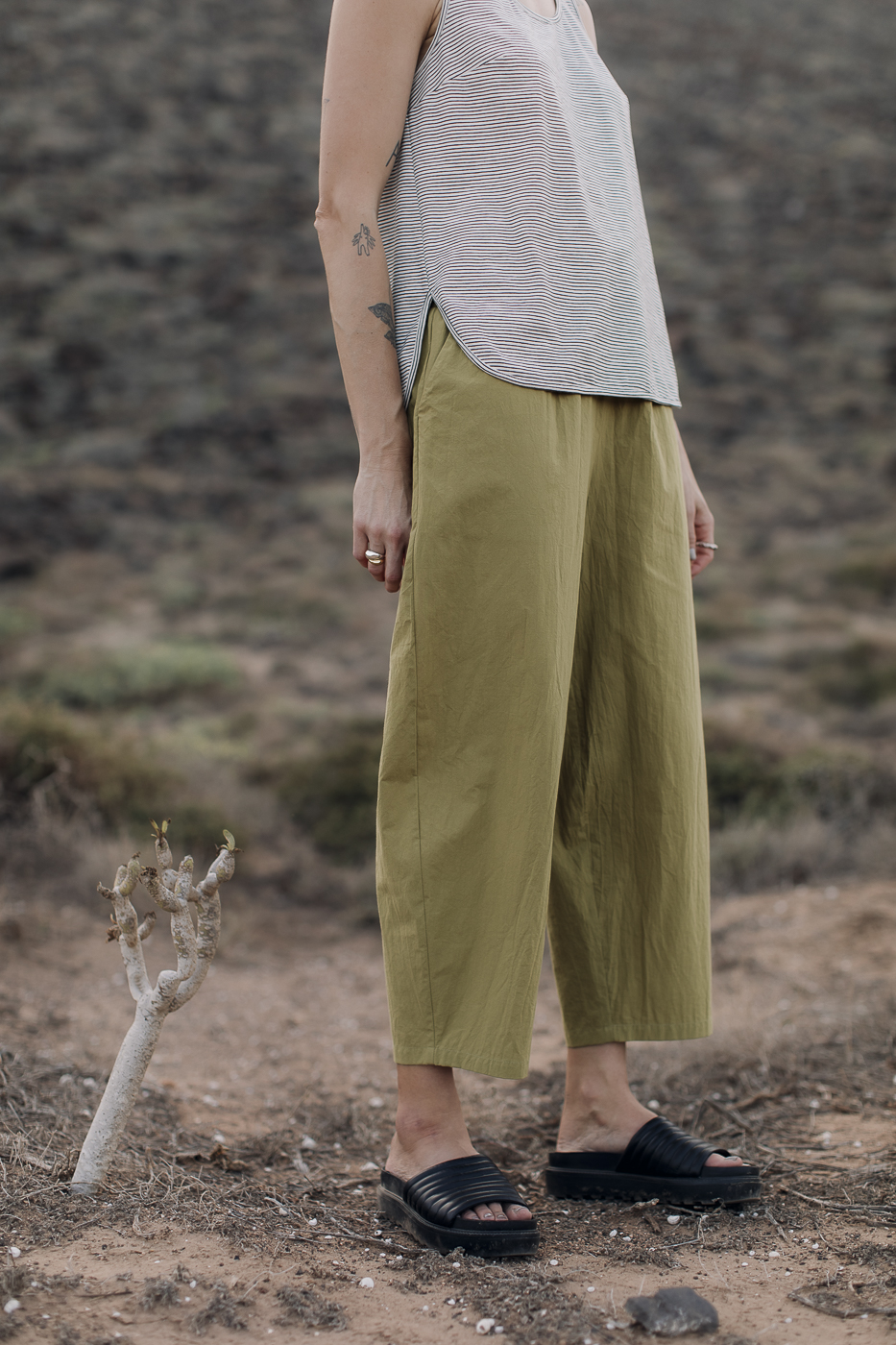 OSAKA /dark lime cotton poplin/