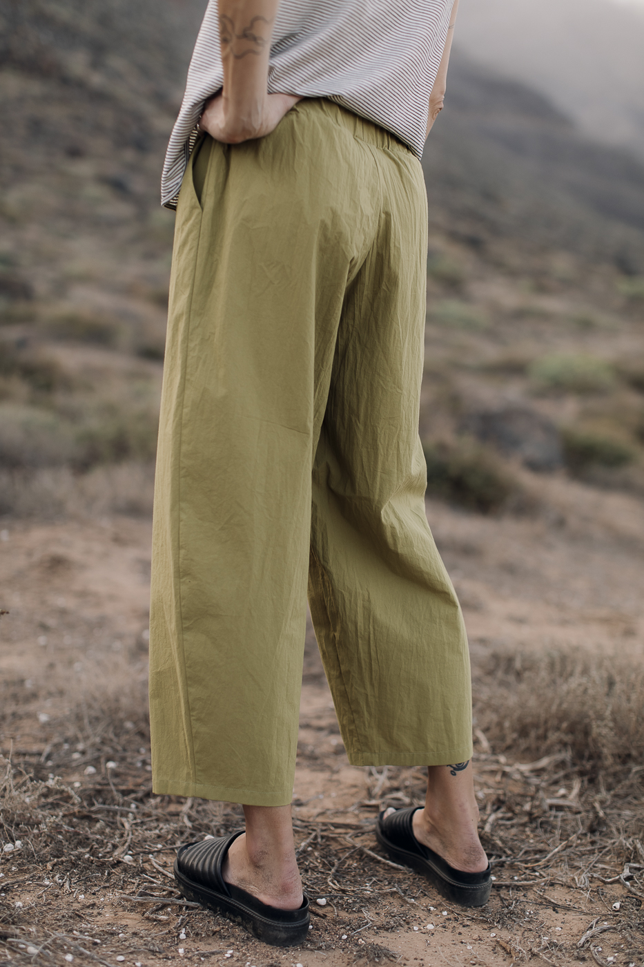 OSAKA /dark lime cotton poplin/