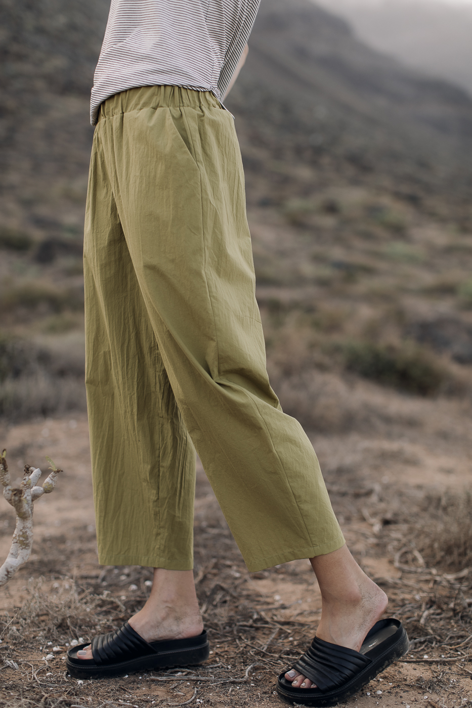 OSAKA /dark lime cotton poplin/