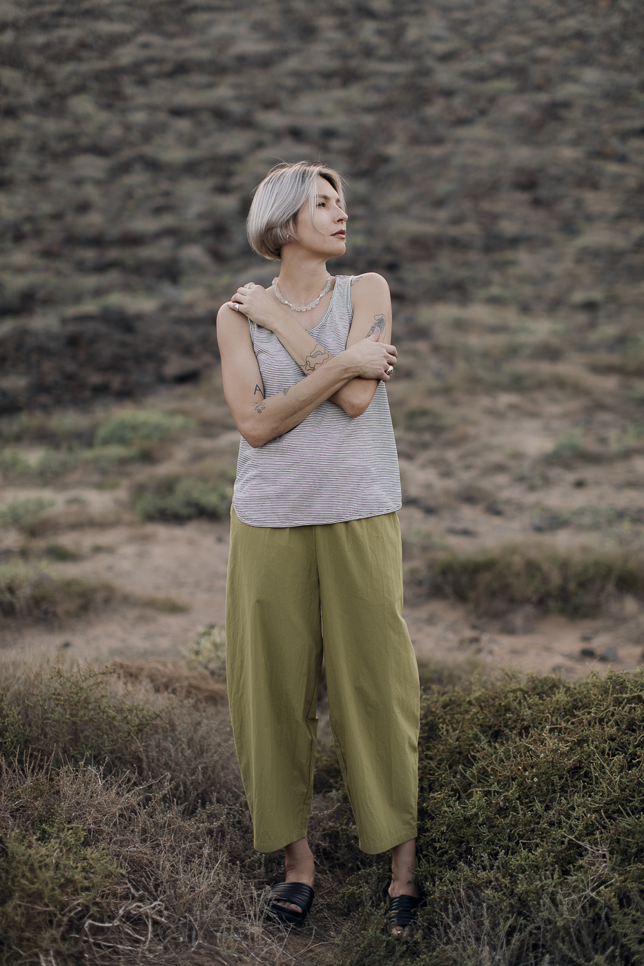 OSAKA /dark lime cotton poplin/