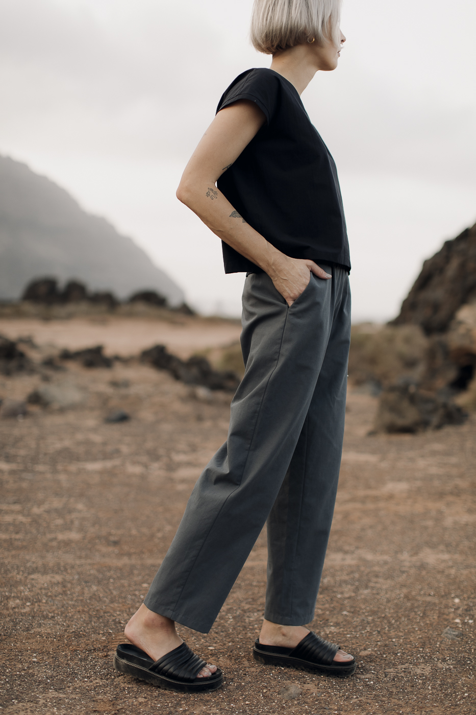 BOOI /stone gray cotton+lyocell/