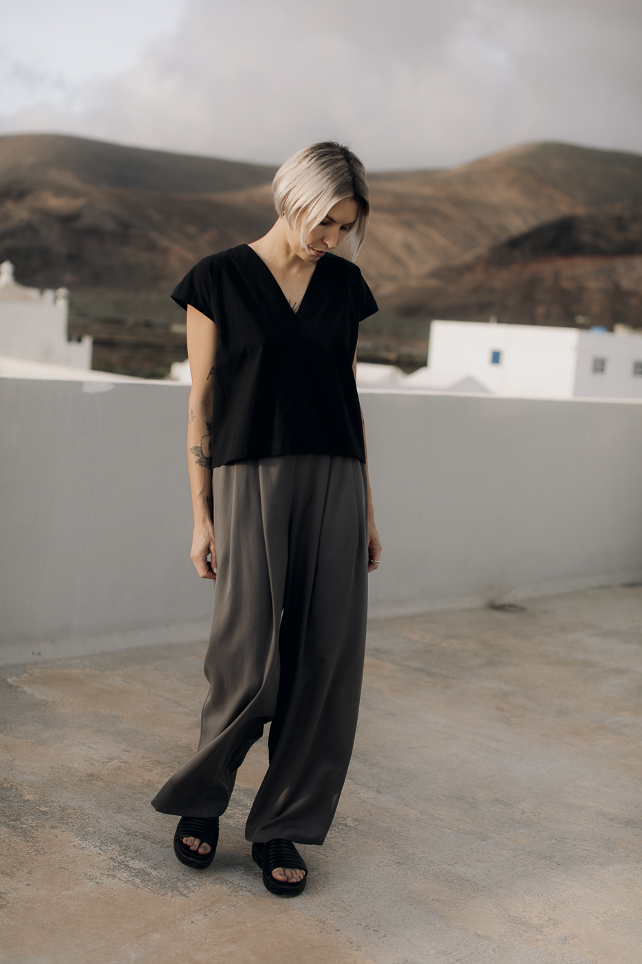 HI /stone gray tencel/