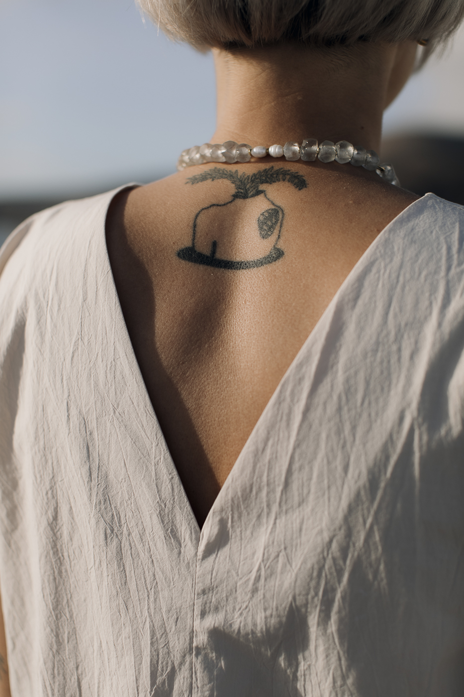 VU top /sand cotton poplin/