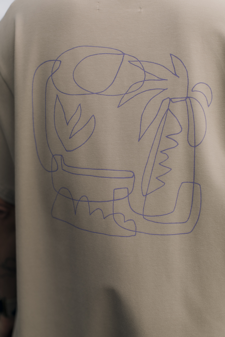 LaPlaya /lilac on beige cotton/