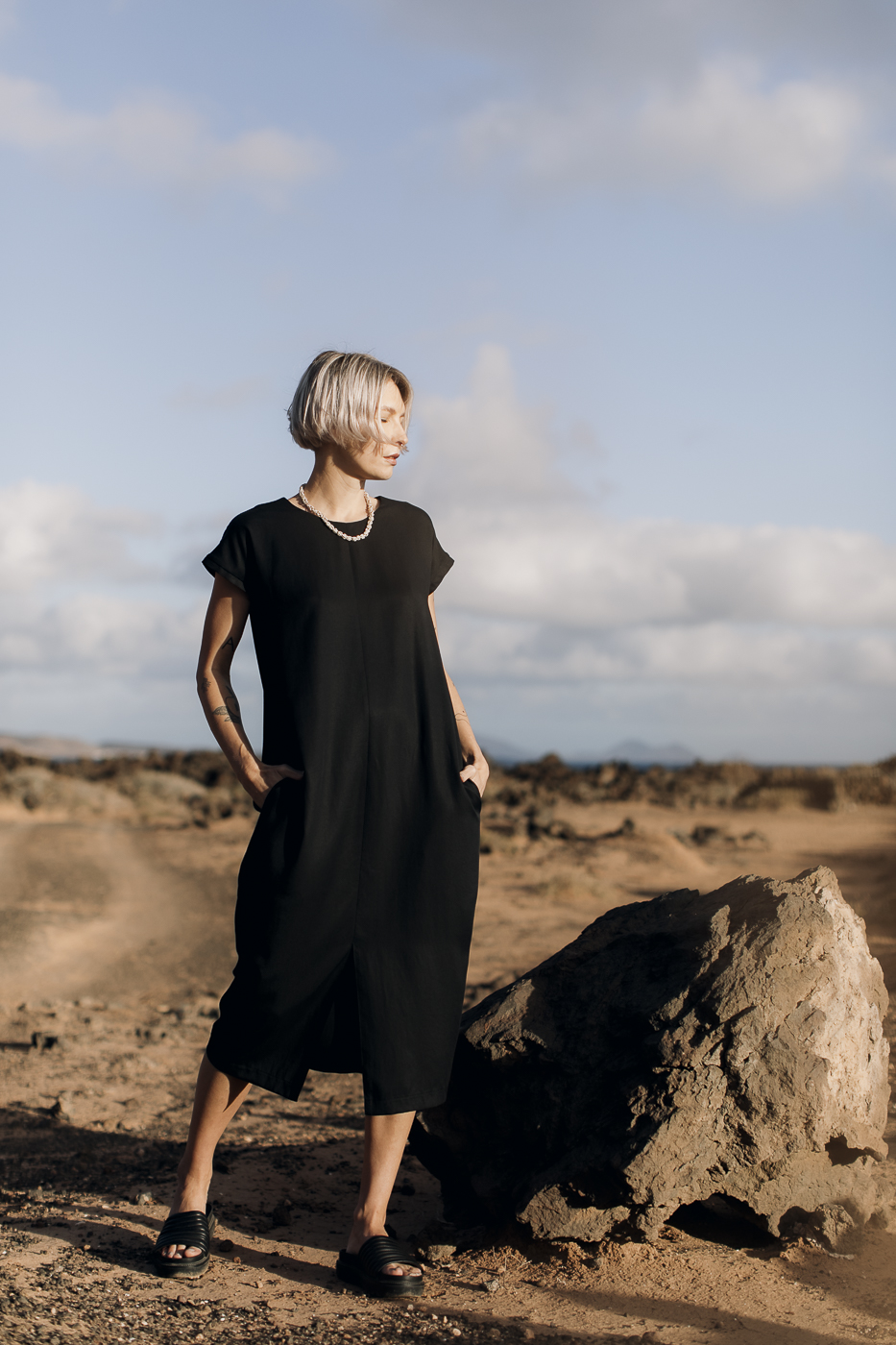 VU dress /black tencel/