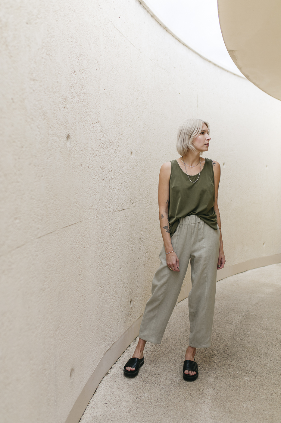 LISBOA /pistachio linen/