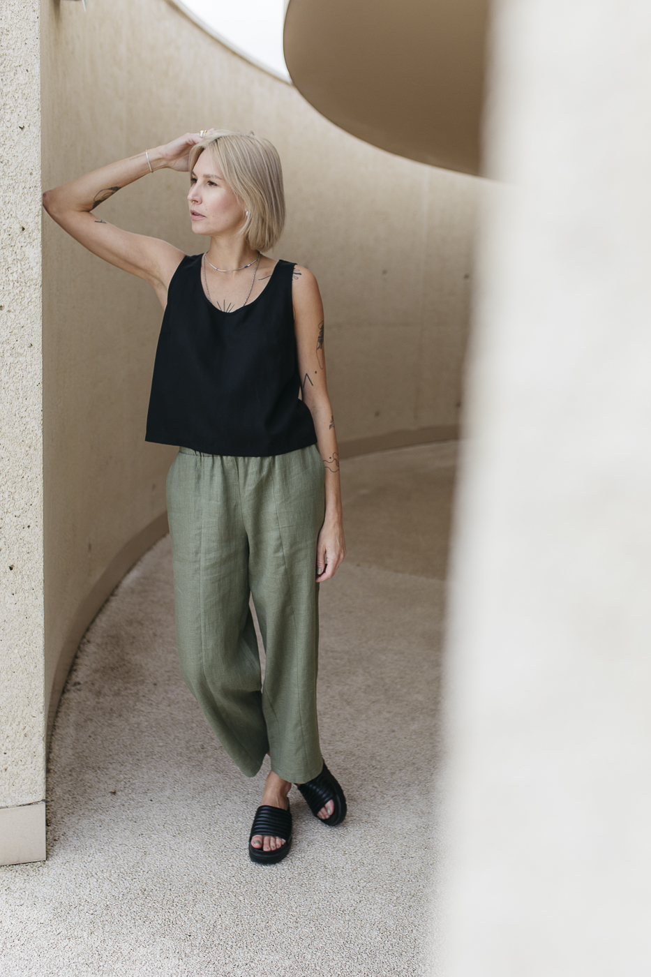 LISBOA /khaki linen/