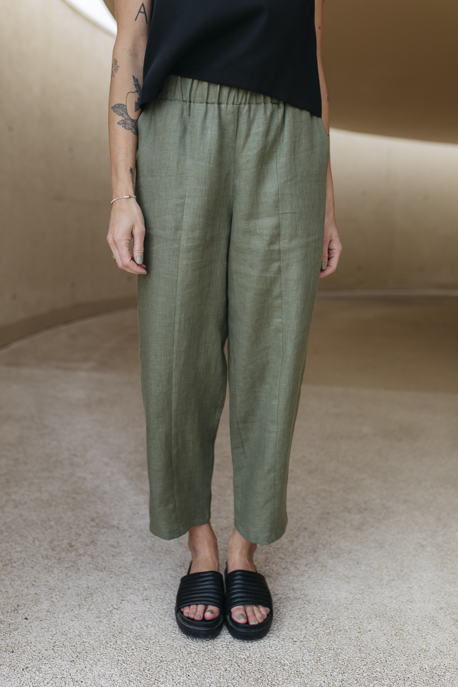 LISBOA /khaki linen/