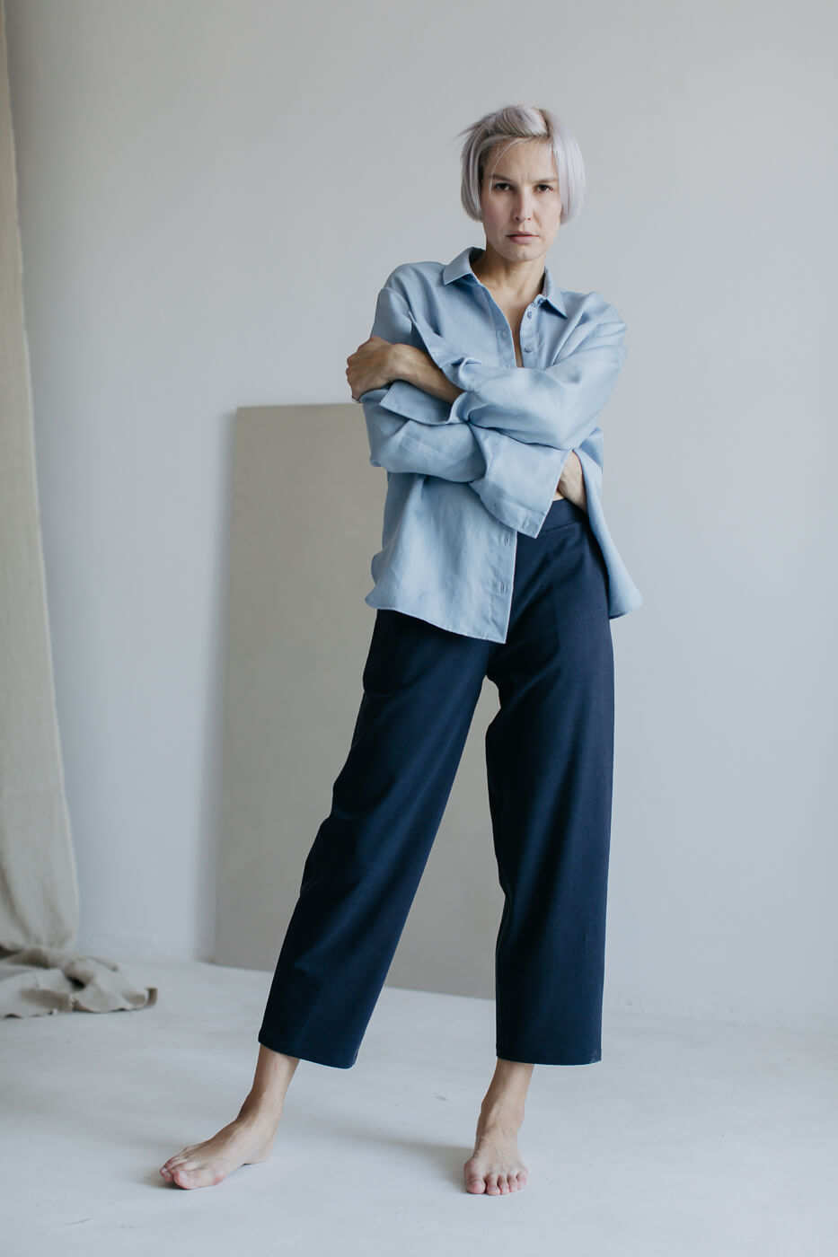 WEEKEND /navy cotton+tencel/