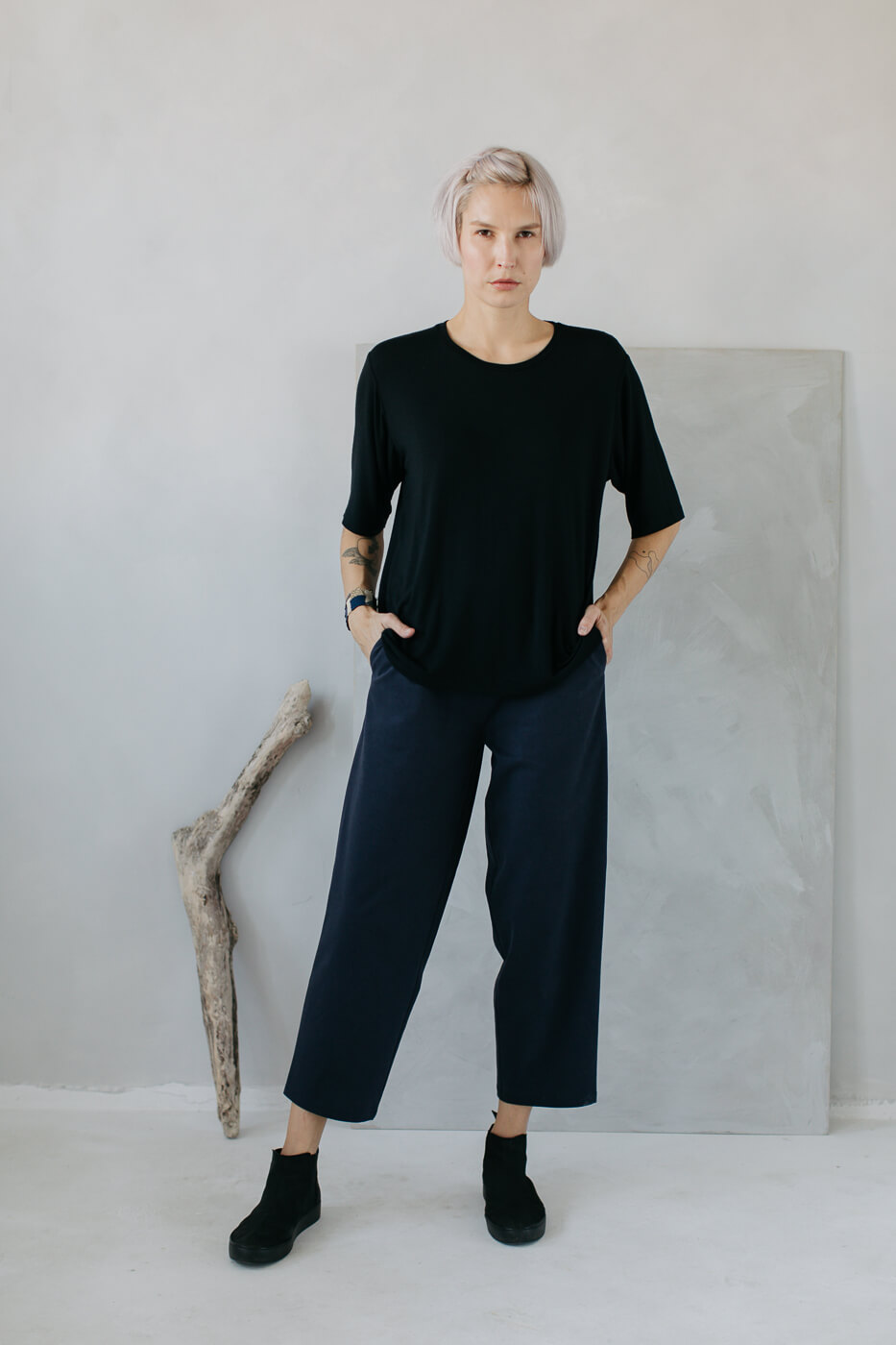 WEEKEND /navy cotton+tencel/