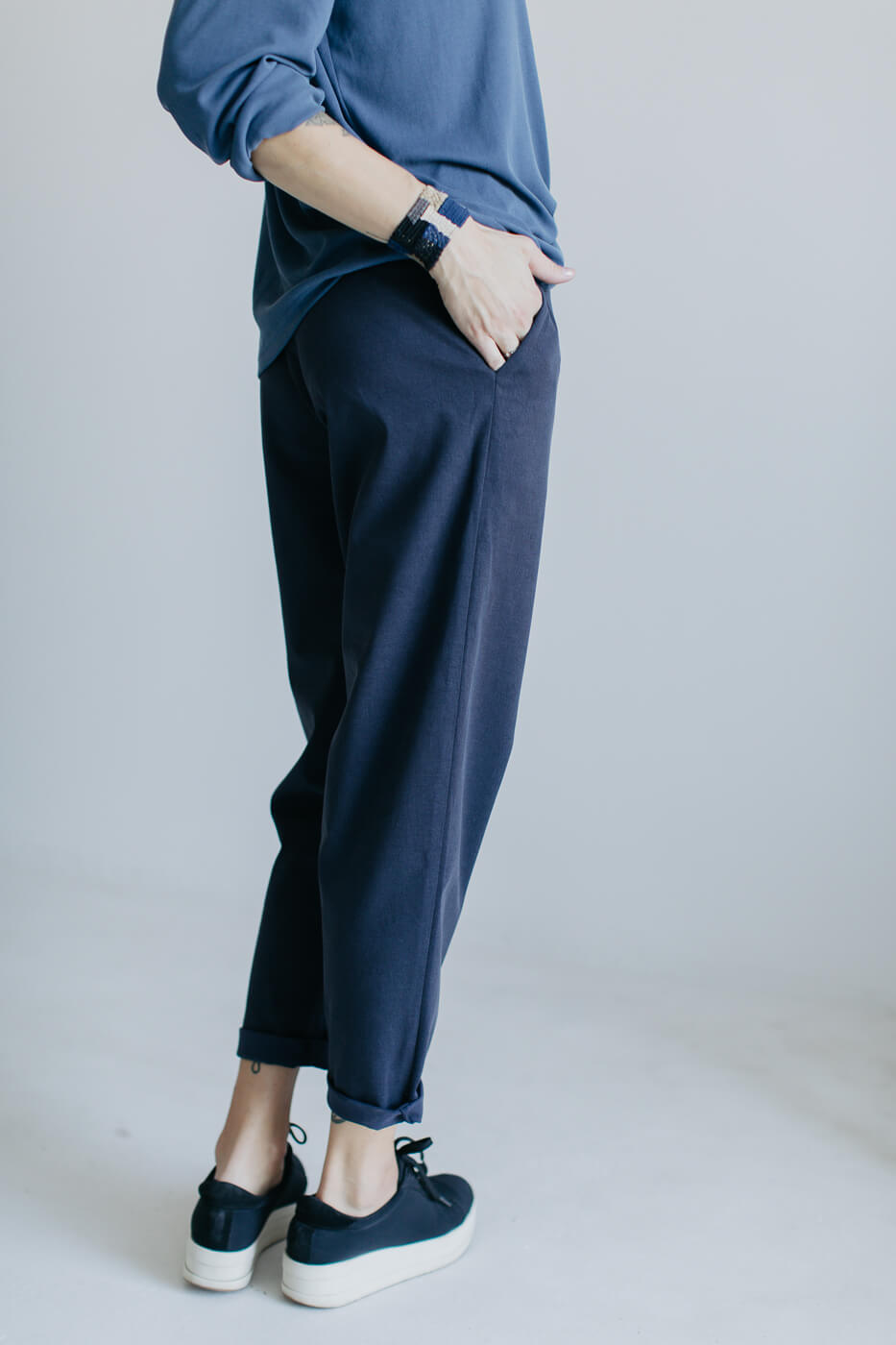 YOUTH /navy cotton+tencel/