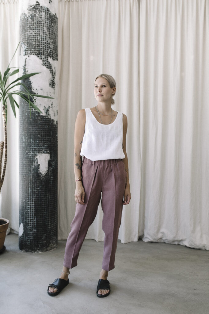 TWO/NIGHT /blueberry pink linen/