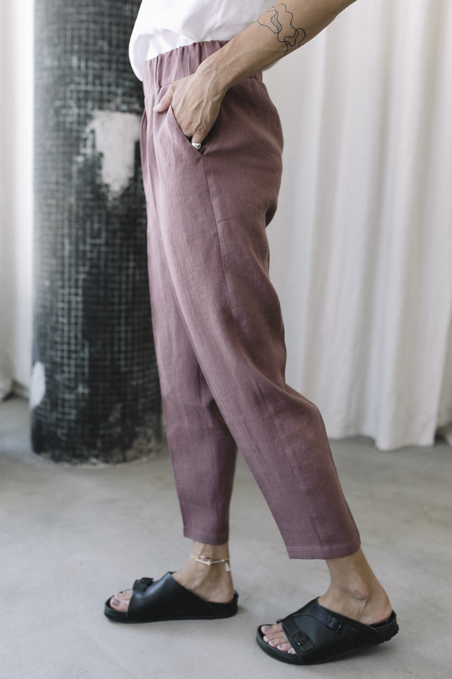 TWO/NIGHT /blueberry pink linen/