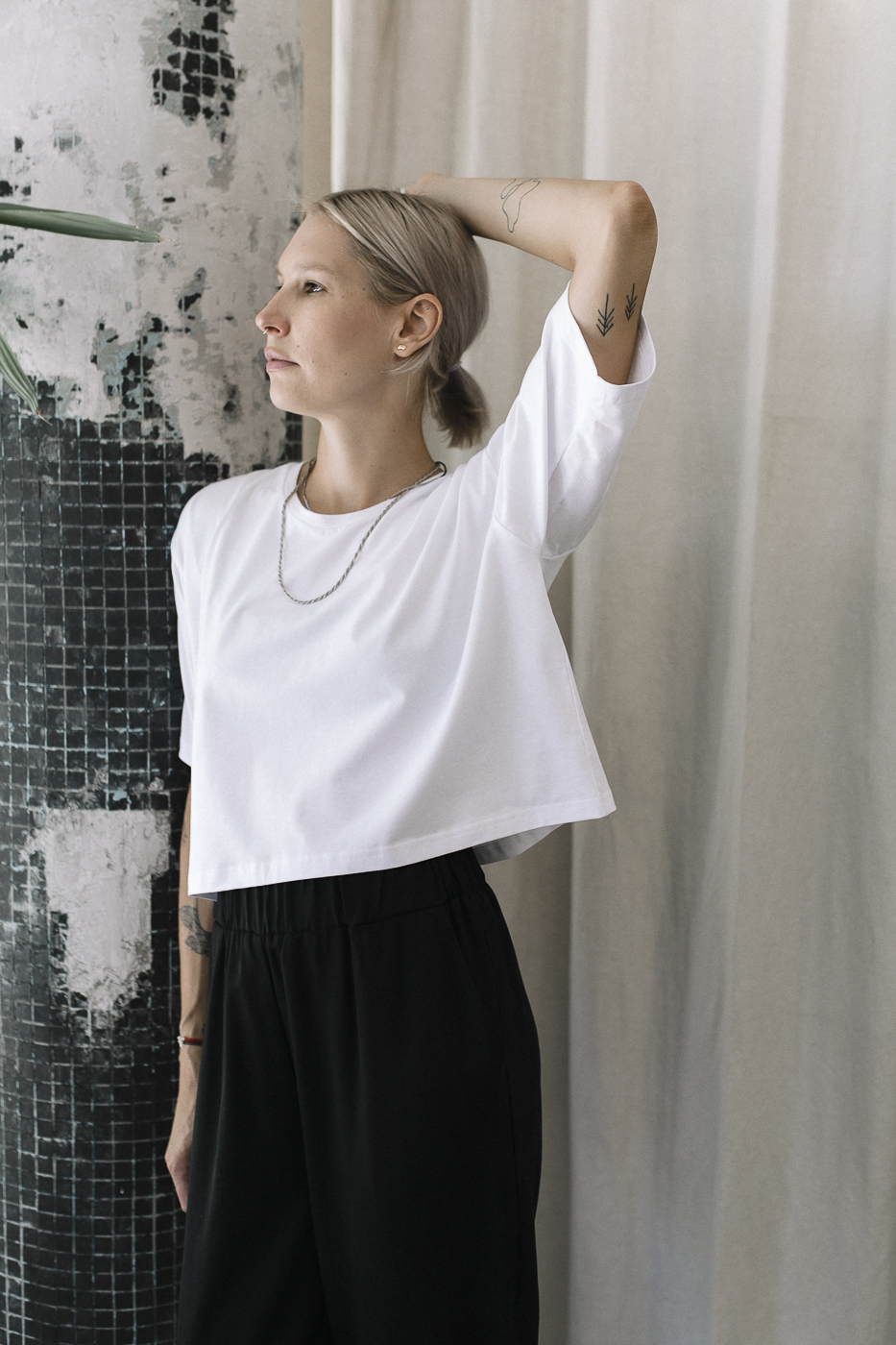 AVA crop top /white cotton/