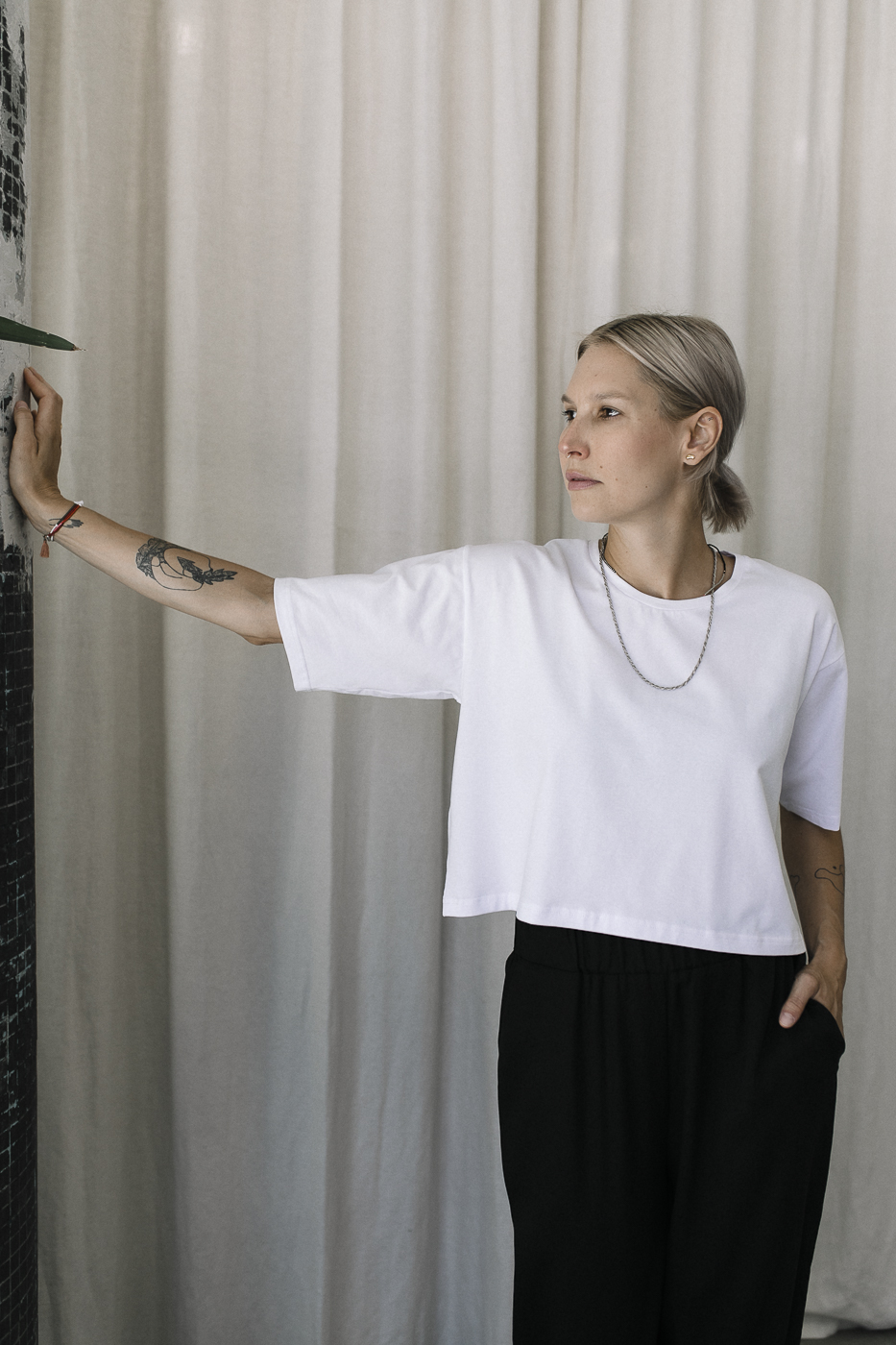 AVA crop top /white cotton/