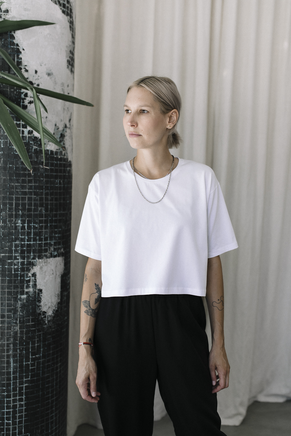 AVA crop top /white cotton/