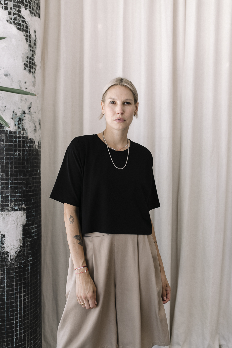 AVA crop top /black cotton/