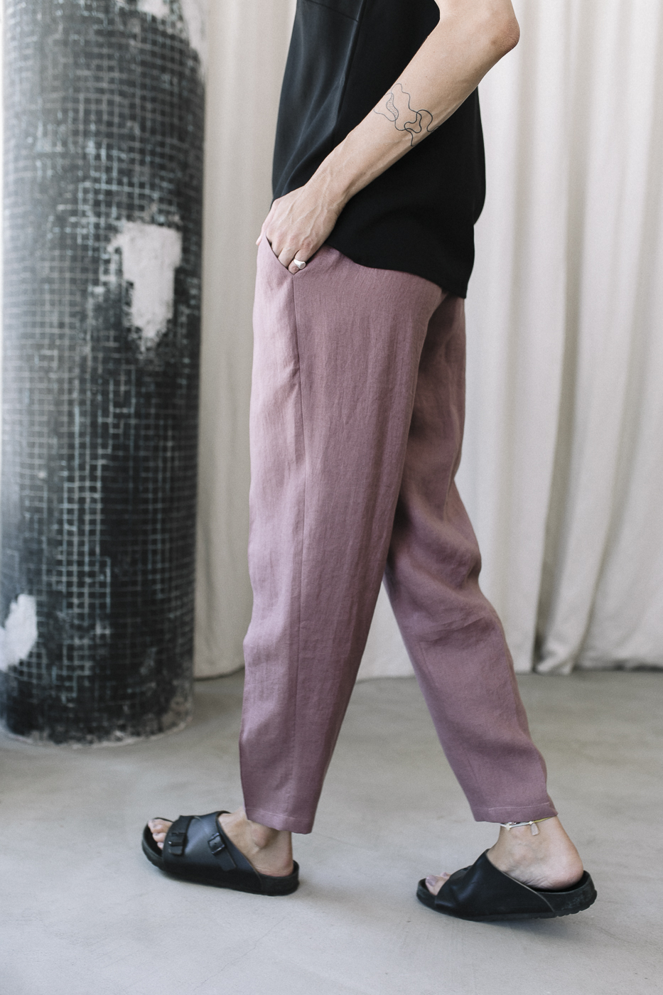 OFFICE /blueberry pink linen/