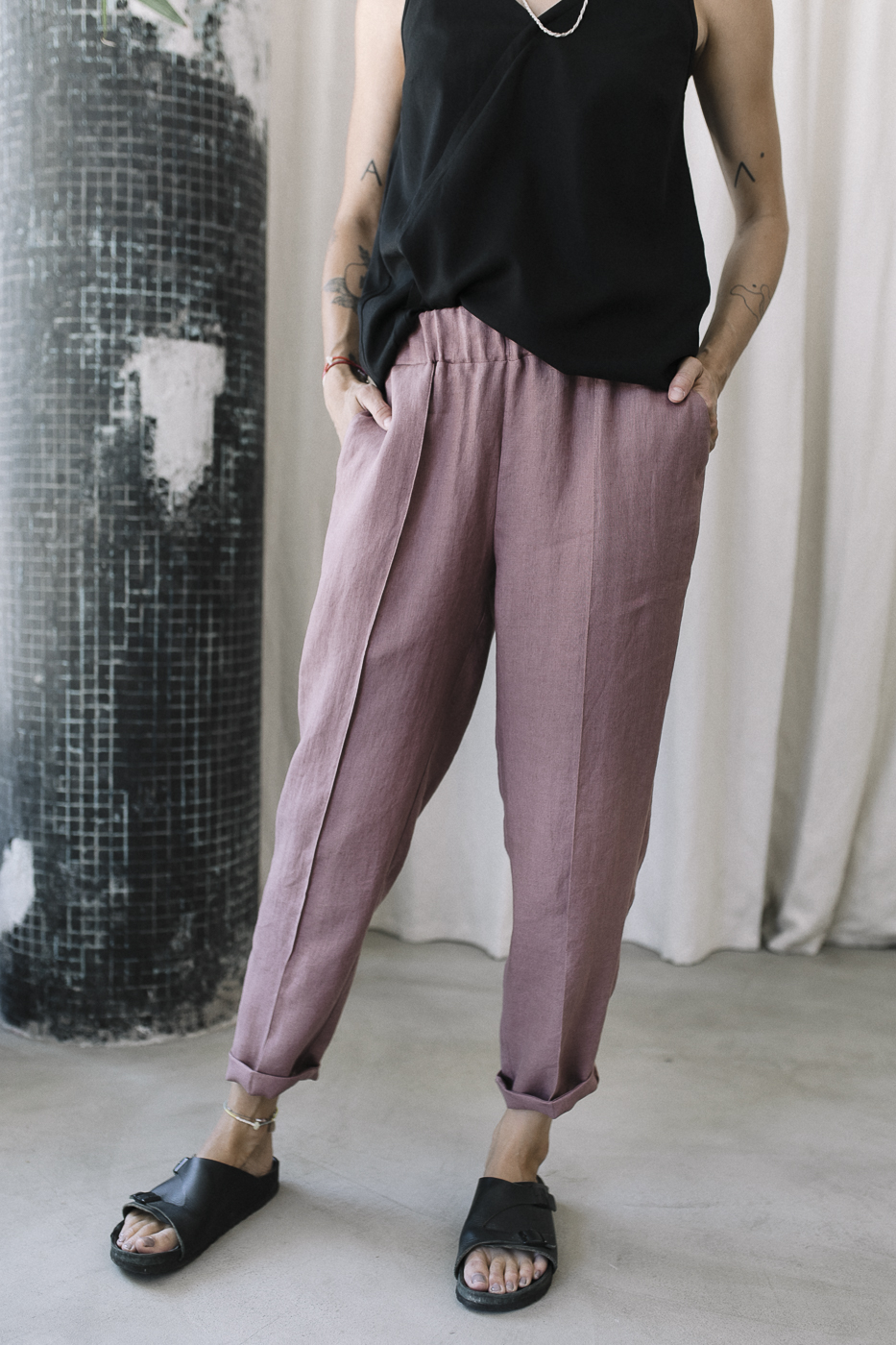 OFFICE /blueberry pink linen/