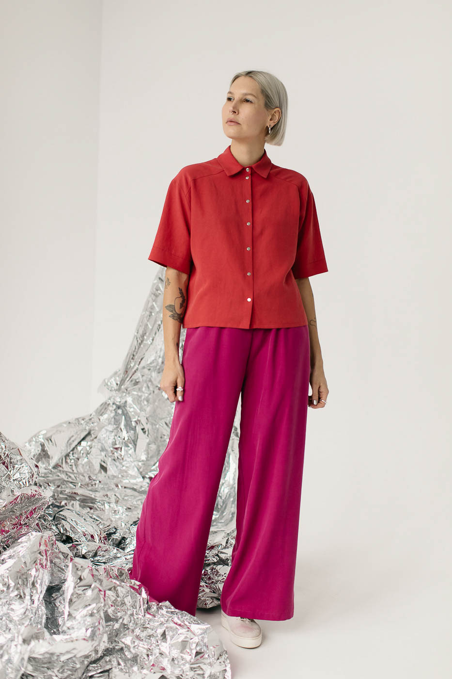 GOYA /coral red lyocell+linen/