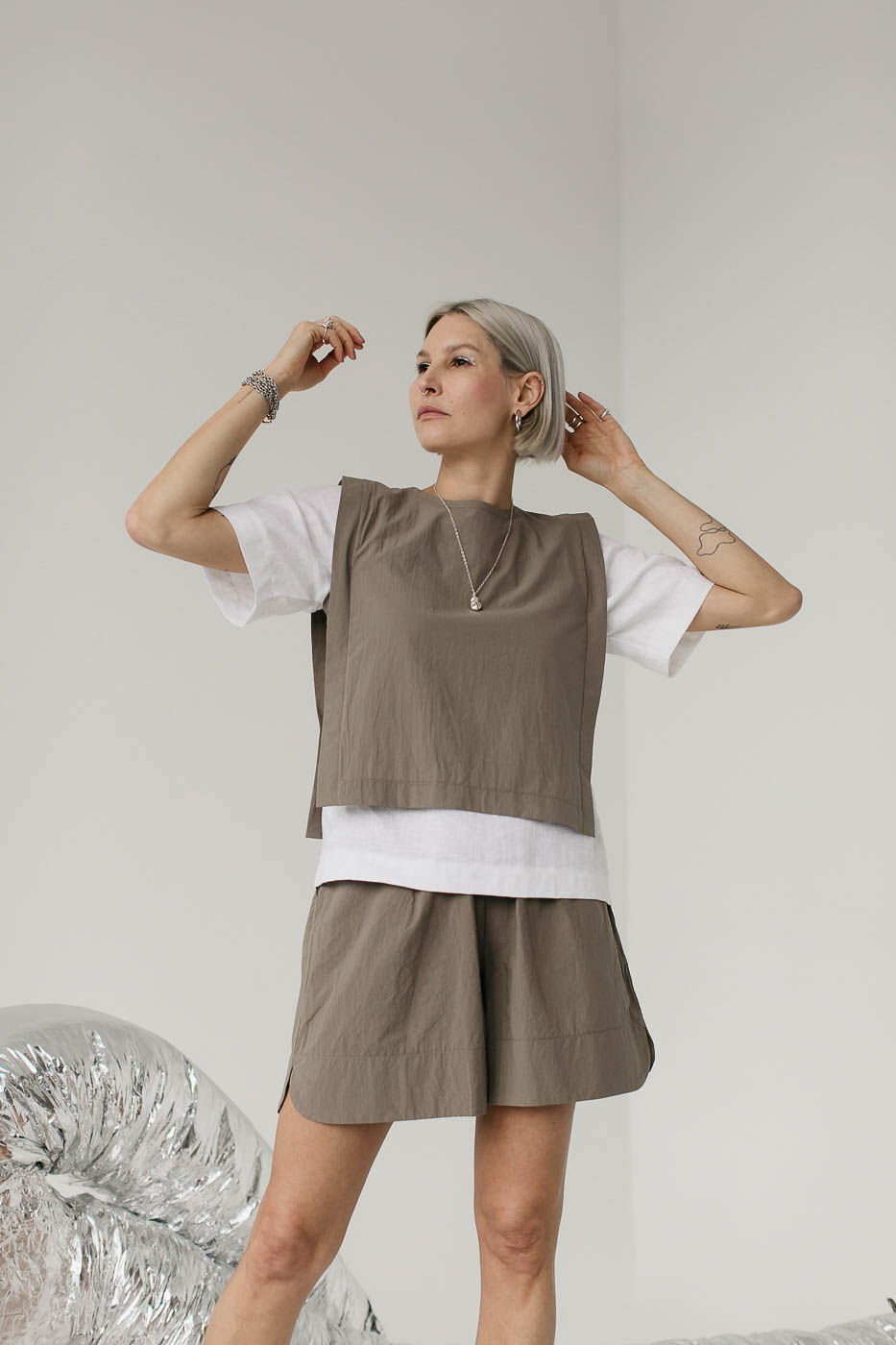 ORIGAMI /khaki cotton poplin/