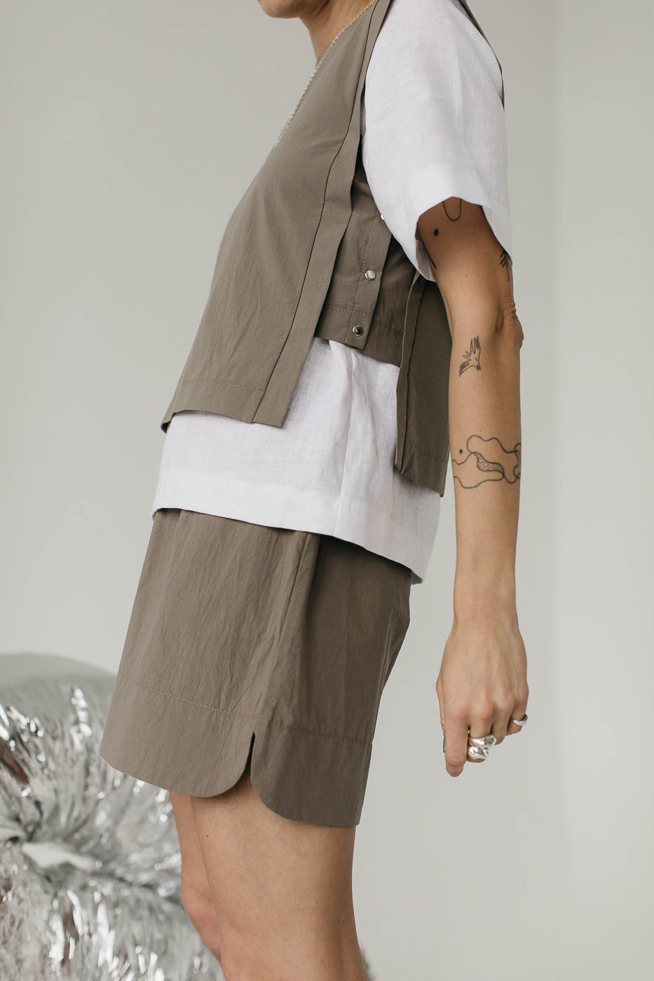 HI ROMA /khaki cotton poplin/