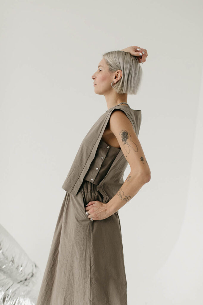 ORIGAMI /khaki cotton poplin/