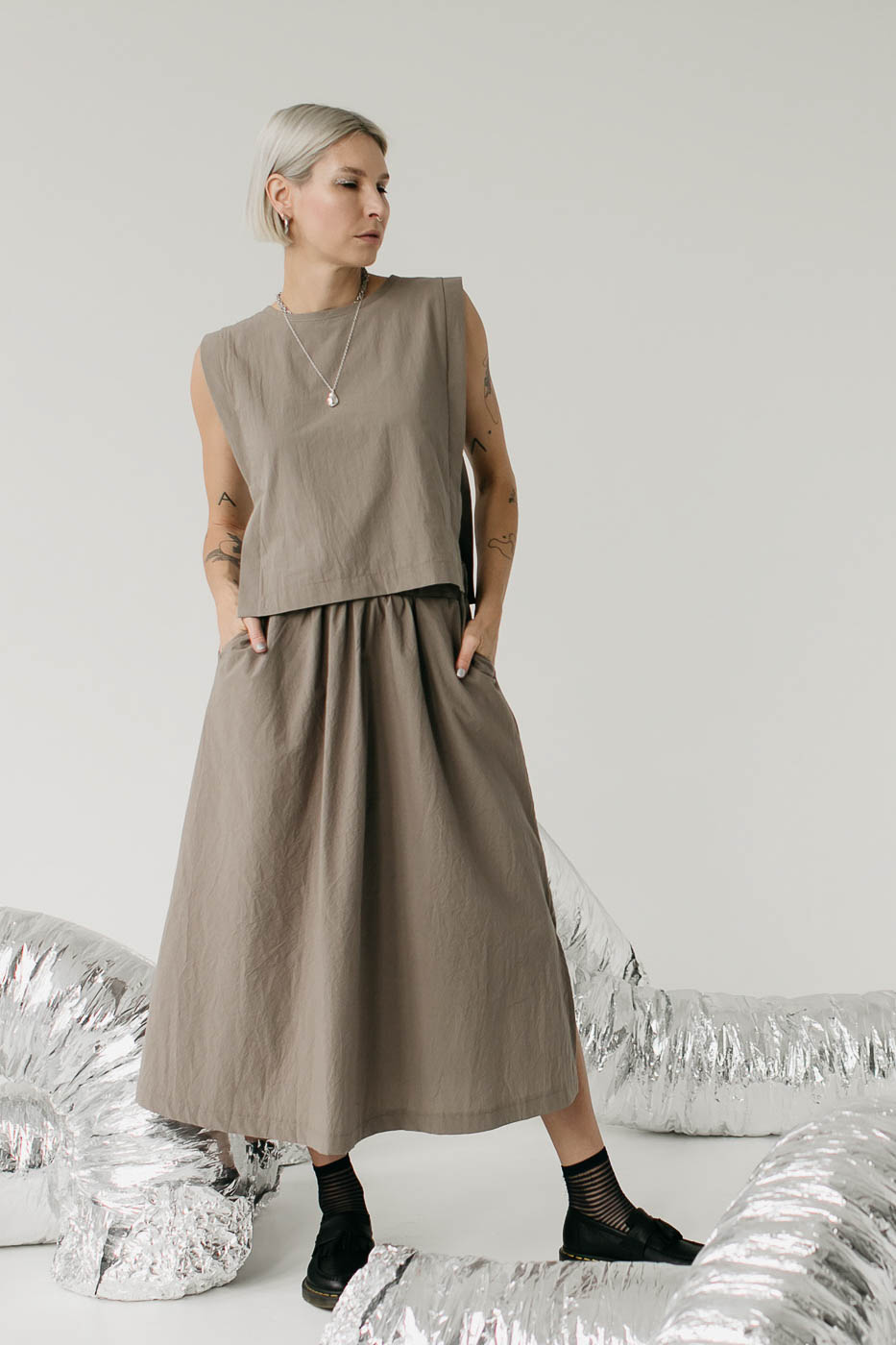 NIKO /khaki cotton poplin/