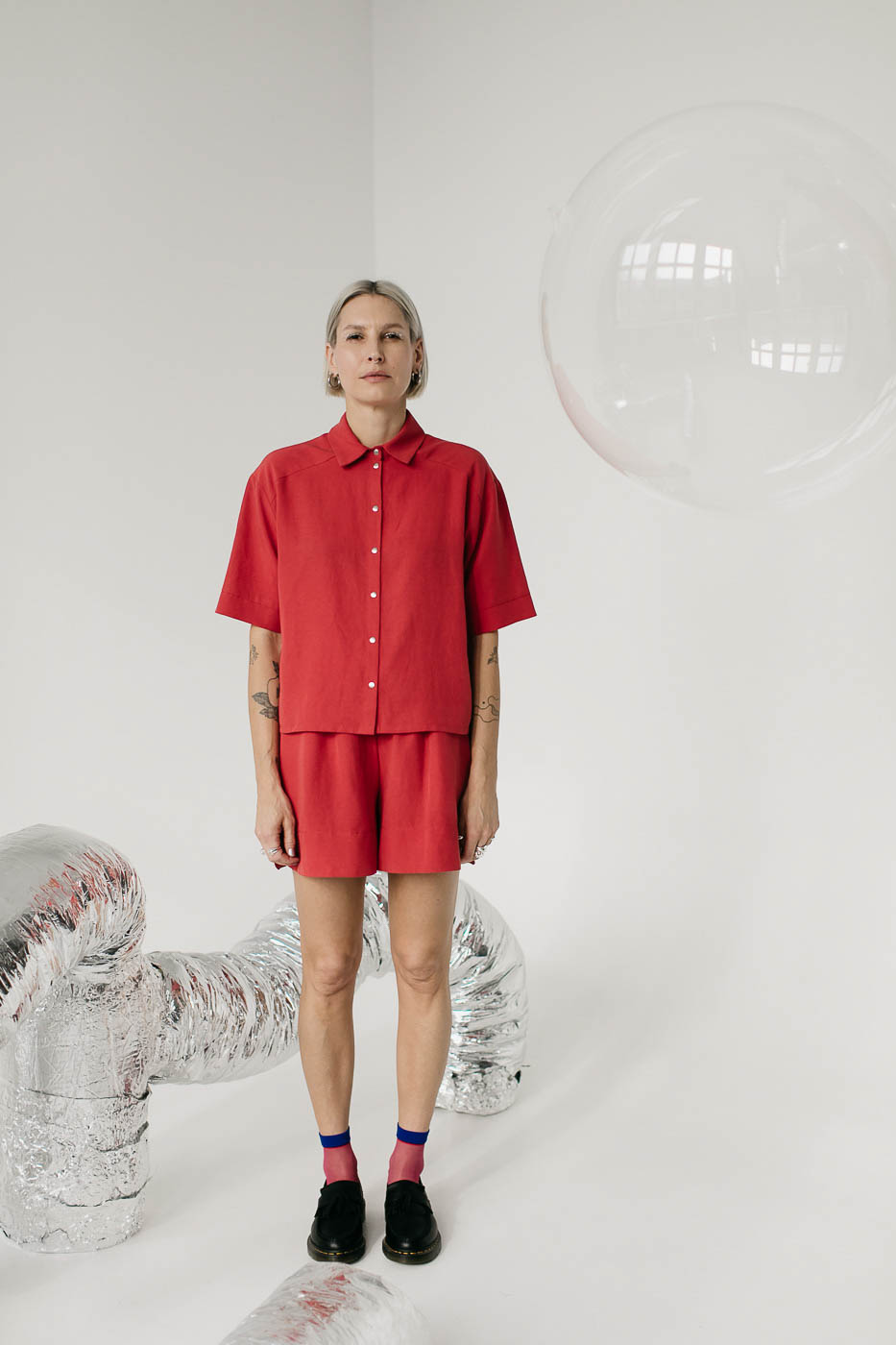 GOYA /coral red lyocell+linen/