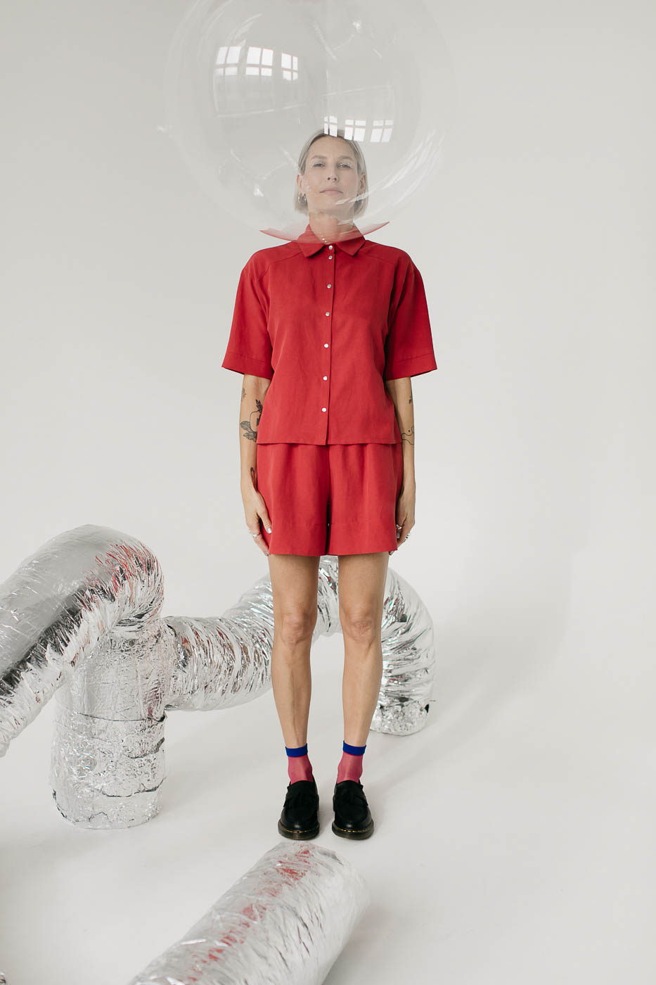 HI ROMA /coral red lyocell+linen/