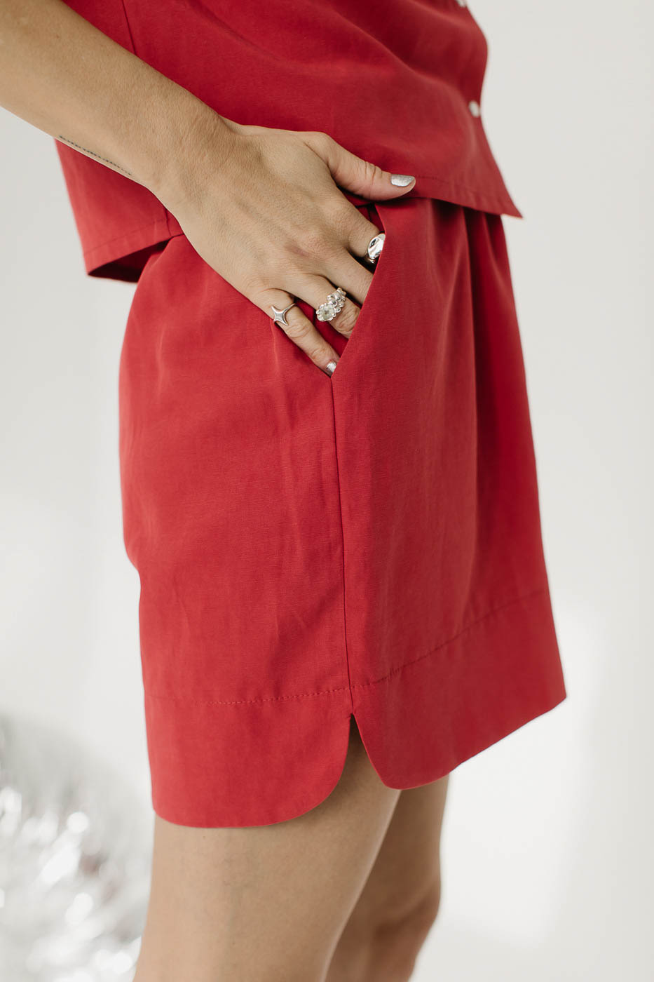 HI ROMA /coral red lyocell+linen/