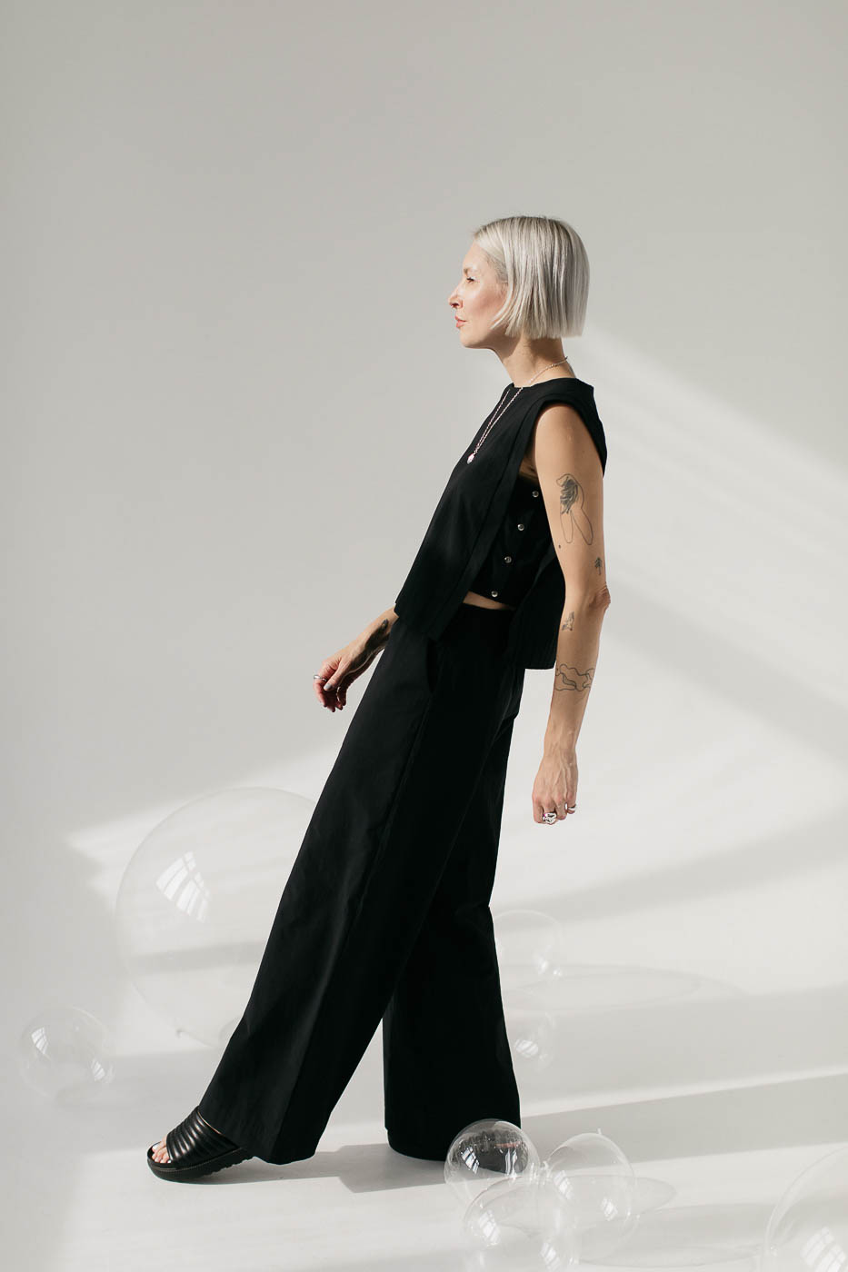 ORIGAMI /black cotton poplin/