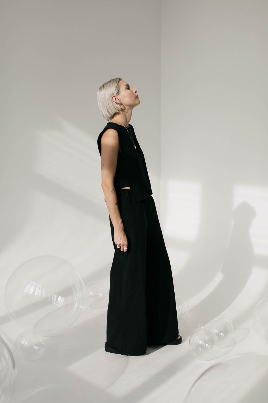 FIKA /black cotton poplin/