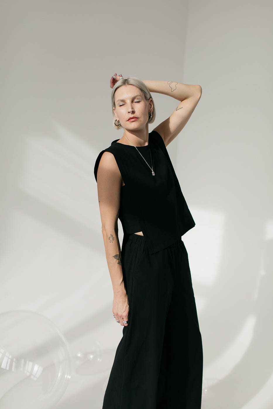 ORIGAMI /black cotton poplin/