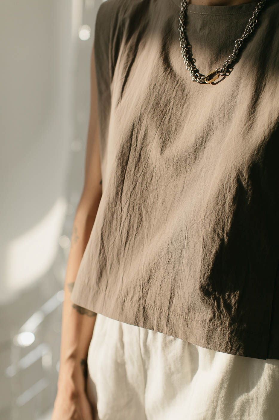 ORIGAMI /khaki cotton poplin/