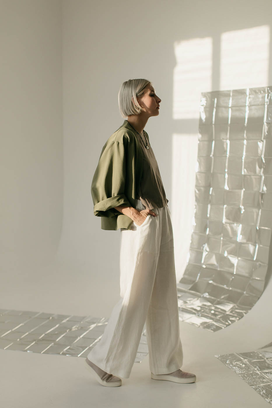 MARIBU /olive green cotton/